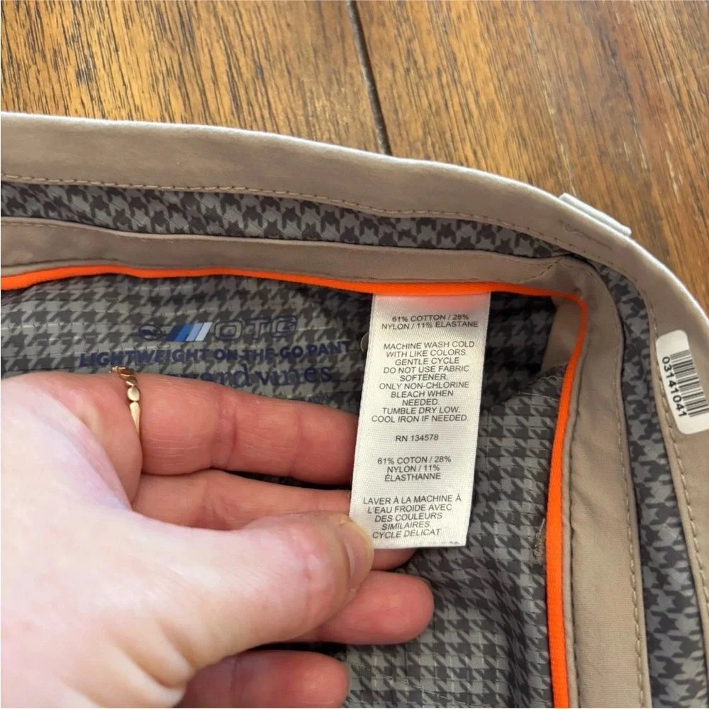 Vineyard Vines OTG Men's ON-The-Go 5-Pocket Performance Stretch Tan Pants 32x32 - Picture 7 of 11